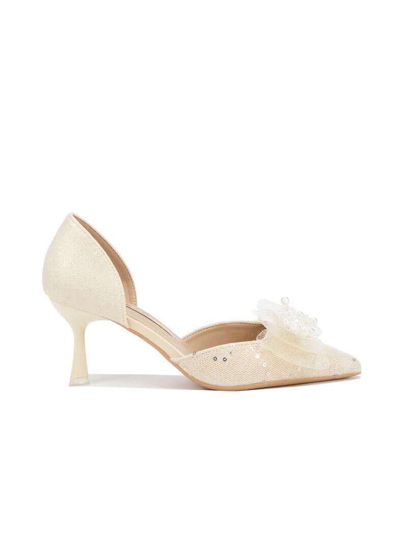 Escarpins avec nœud en strass